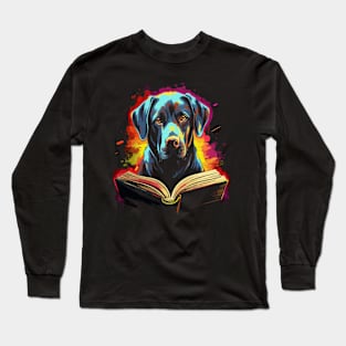 Labrador Retriever Reads Book Long Sleeve T-Shirt